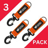 3-Pack Versatile Lightweight Plastic Carabiner Clips with Nylon Webbing
