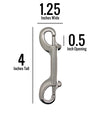 4-Pack ROSEMONT SCUBA Double Ended Bolt Snap Hooks